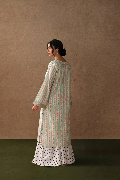 Floral Stripe Kurta Set