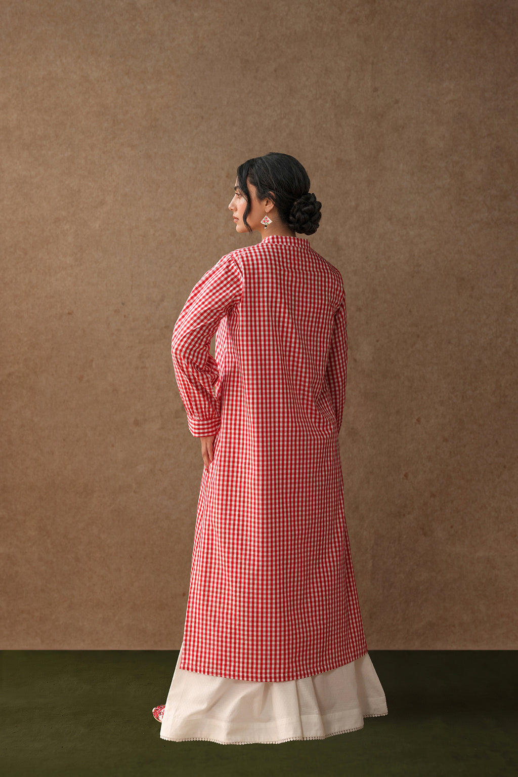 Rosewater Check Kurta