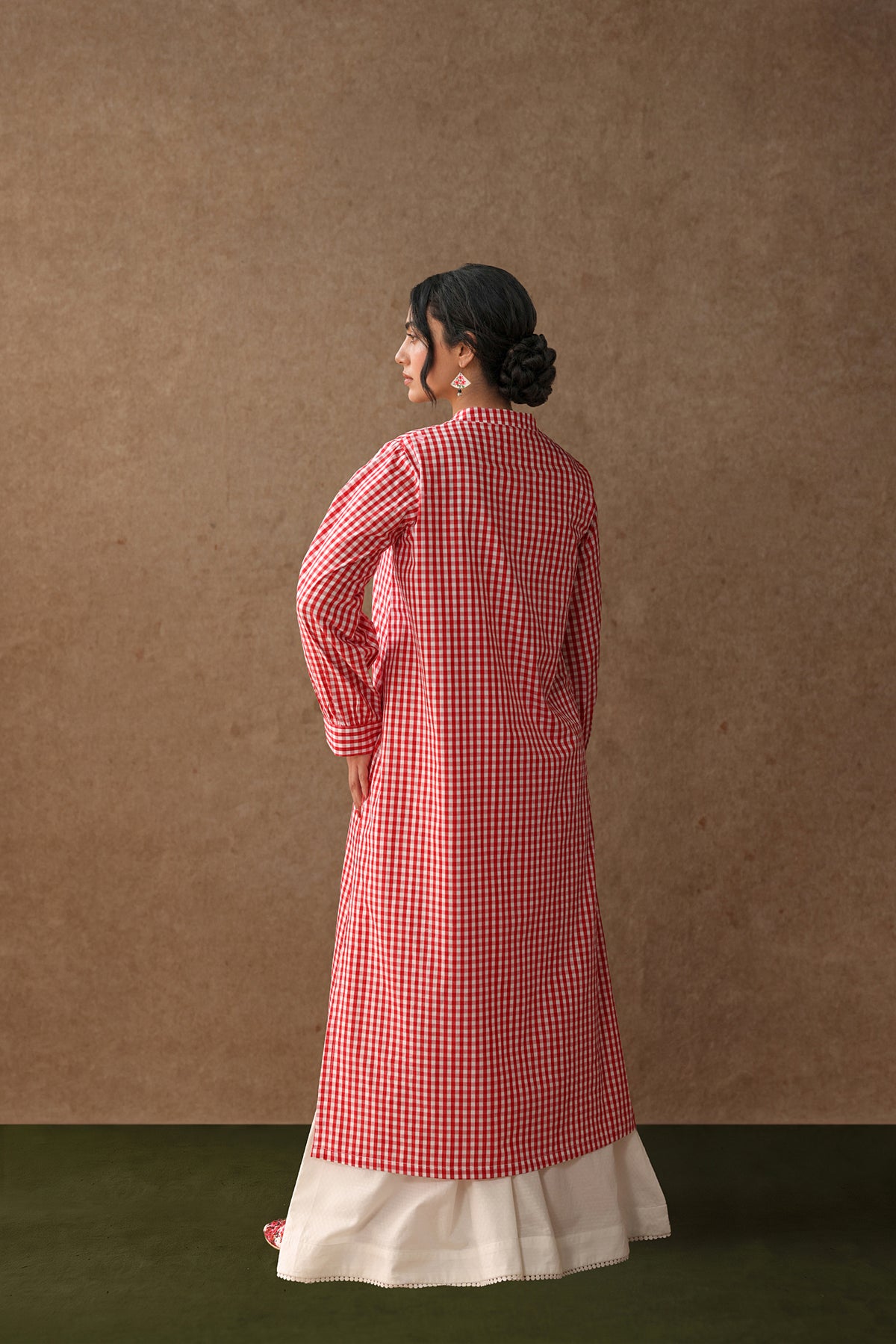 Rosewater Check Kurta