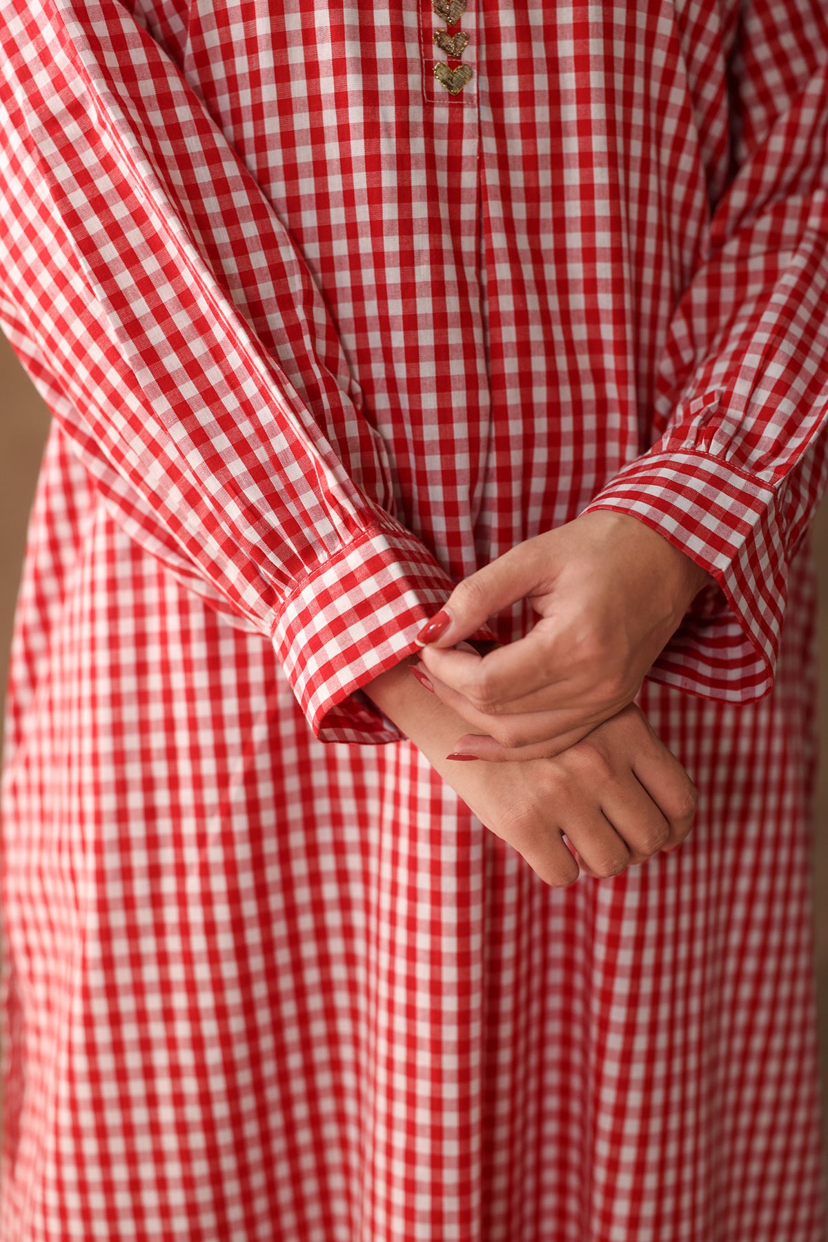 Rosewater Check Kurta