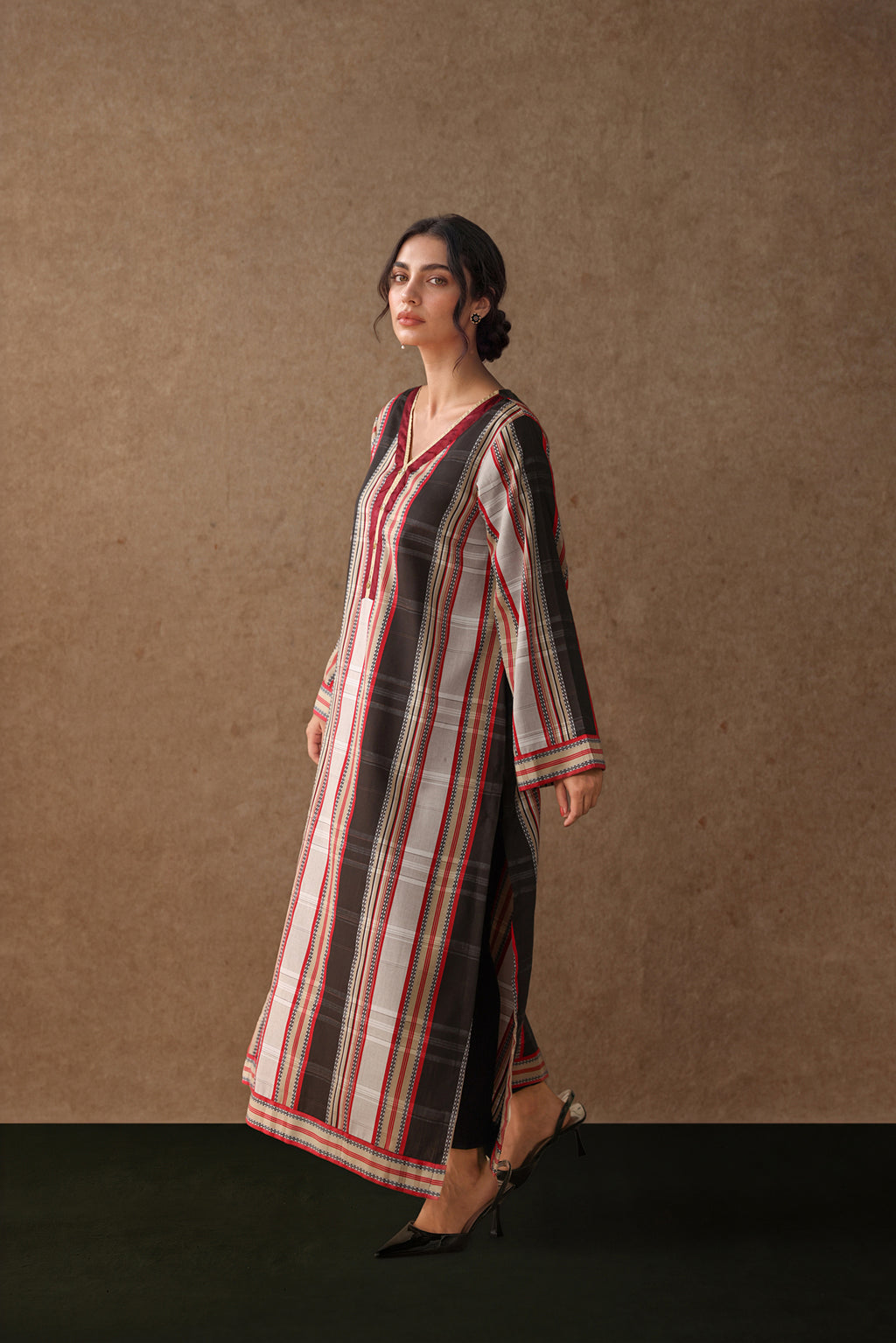 Terracotta Stripe Kurta